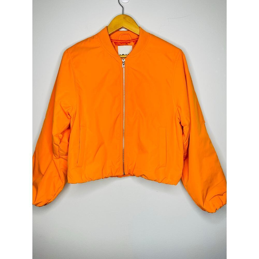 Anthropologie ICHI IHELISO JA Bomber Jacket size 38 Orange Full zip unisex - Picture 2 of 13